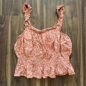 Ana women’s ruffle crop tank top floral